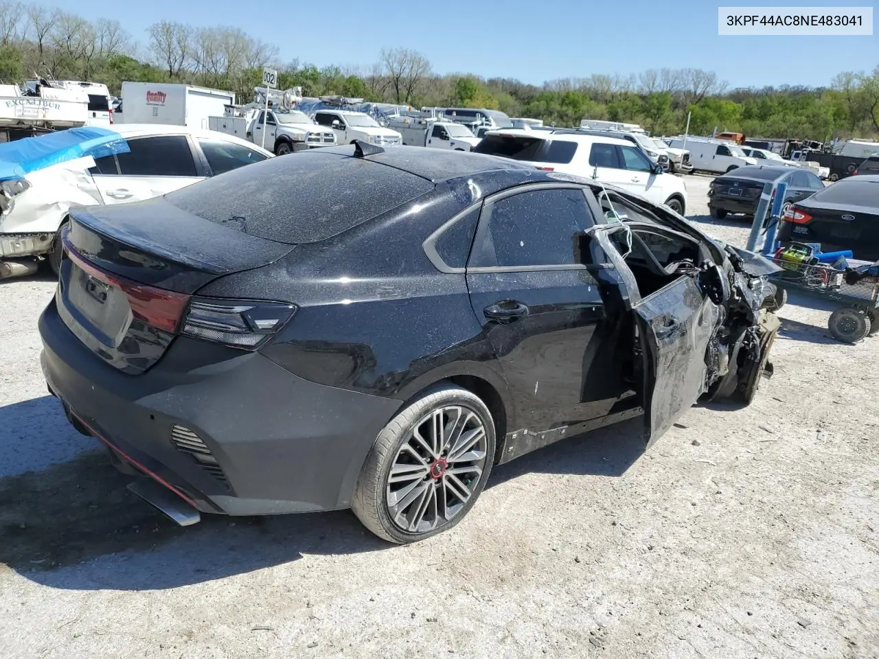2022 Kia Forte Gt VIN: 3KPF44AC8NE483041 Lot: 53264325