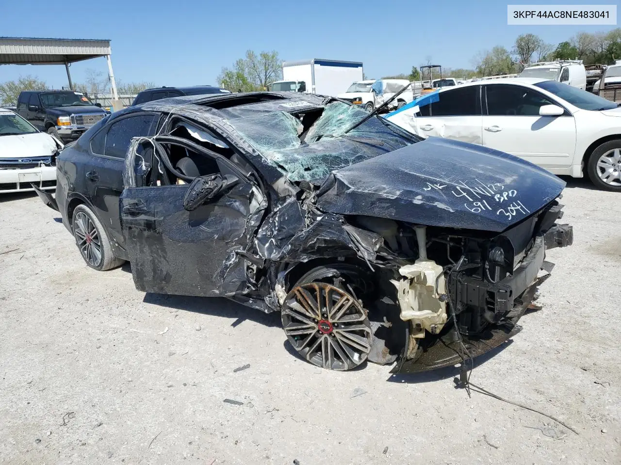 2022 Kia Forte Gt VIN: 3KPF44AC8NE483041 Lot: 53264325
