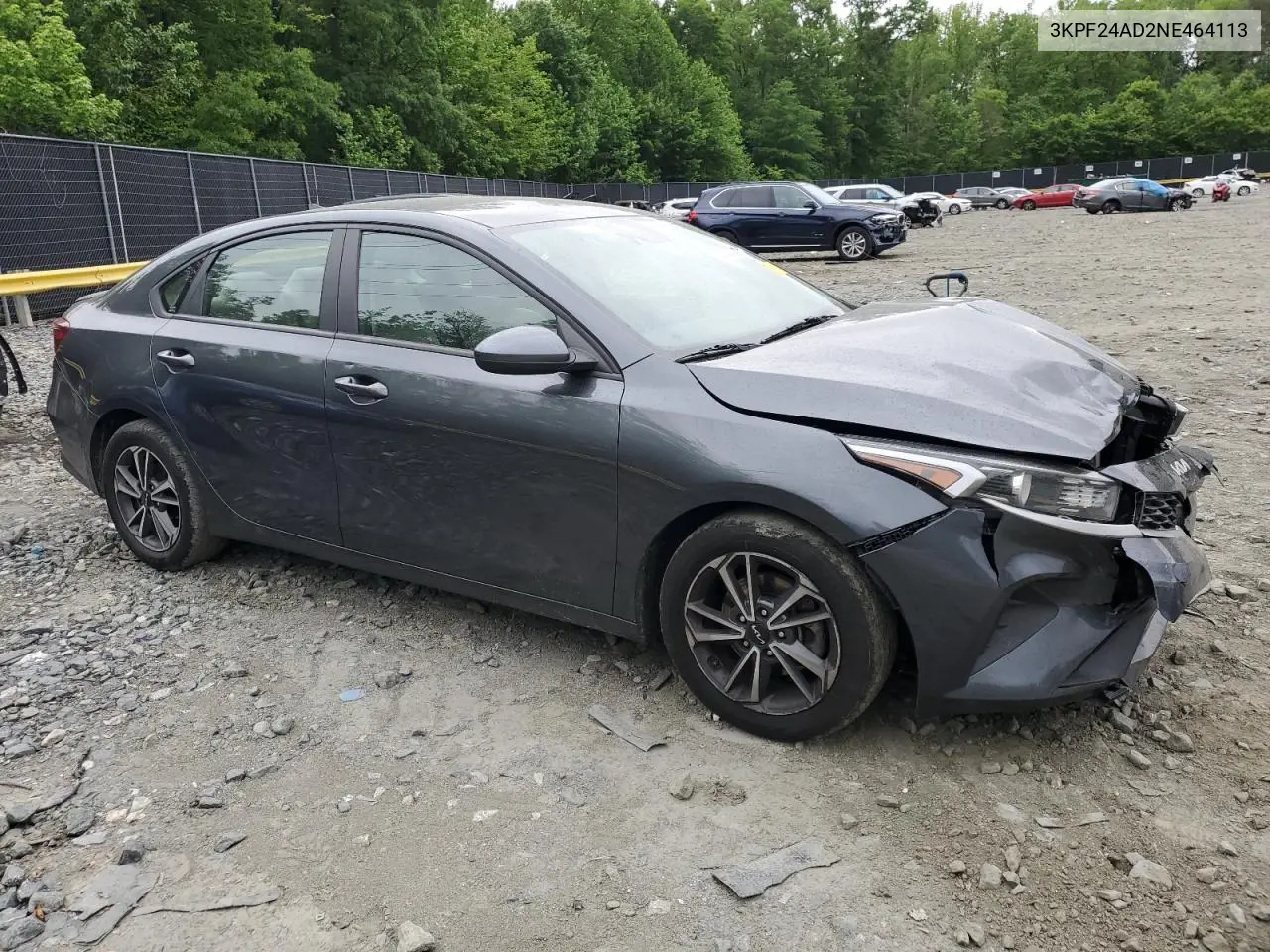 2022 Kia Forte Fe VIN: 3KPF24AD2NE464113 Lot: 55889335
