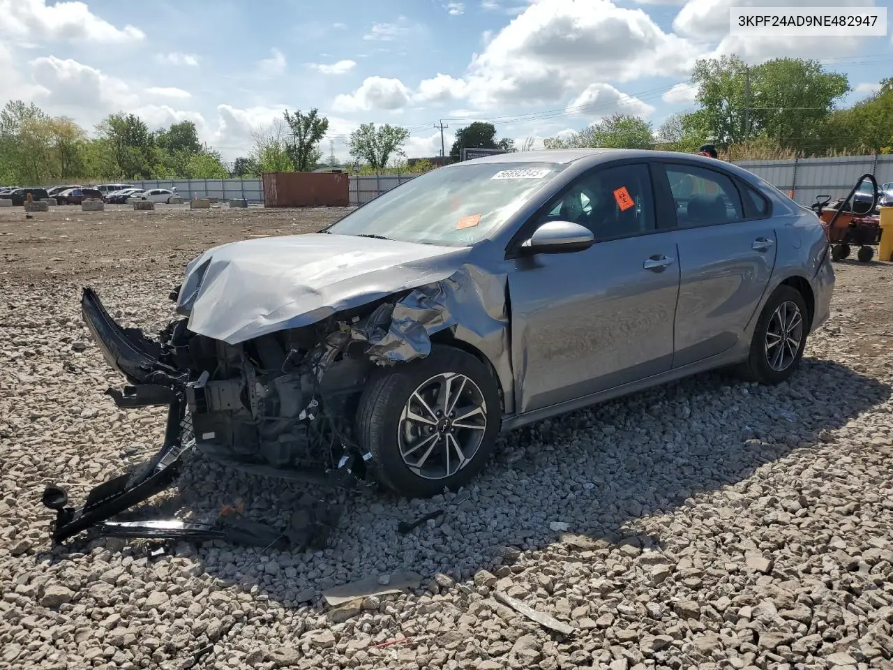 2022 Kia Forte Fe VIN: 3KPF24AD9NE482947 Lot: 56692345