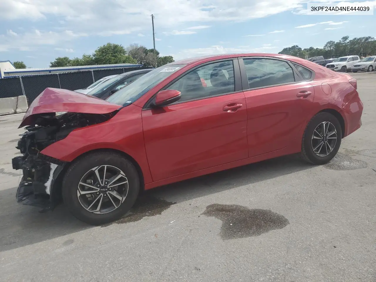 2022 Kia Forte Fe VIN: 3KPF24AD4NE444039 Lot: 57040985