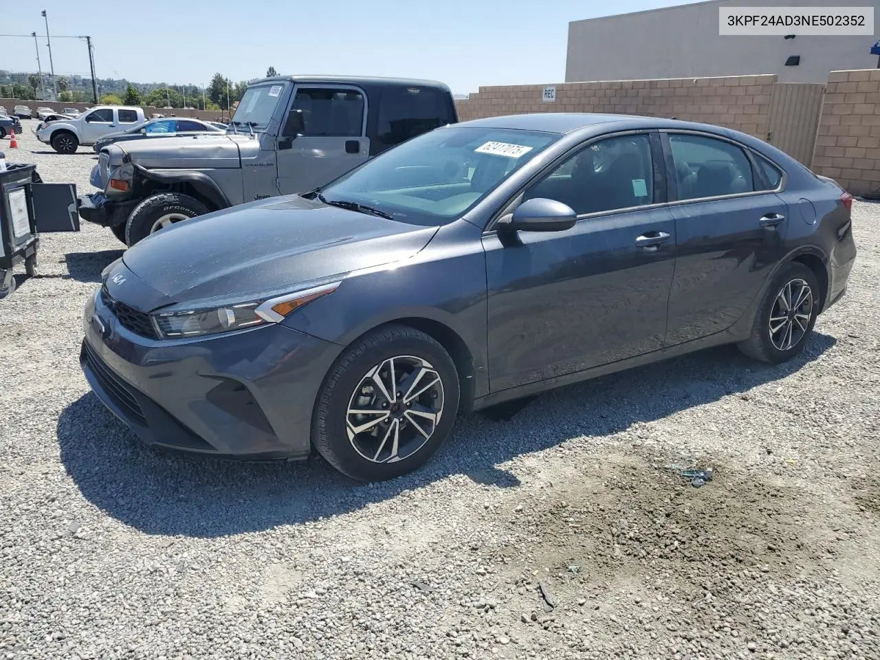 2022 Kia Forte Fe VIN: 3KPF24AD3NE502352 Lot: 62417075