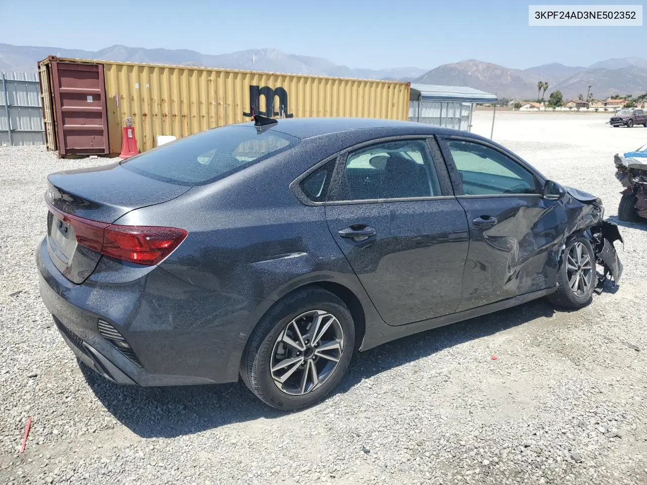 2022 Kia Forte Fe VIN: 3KPF24AD3NE502352 Lot: 62417075