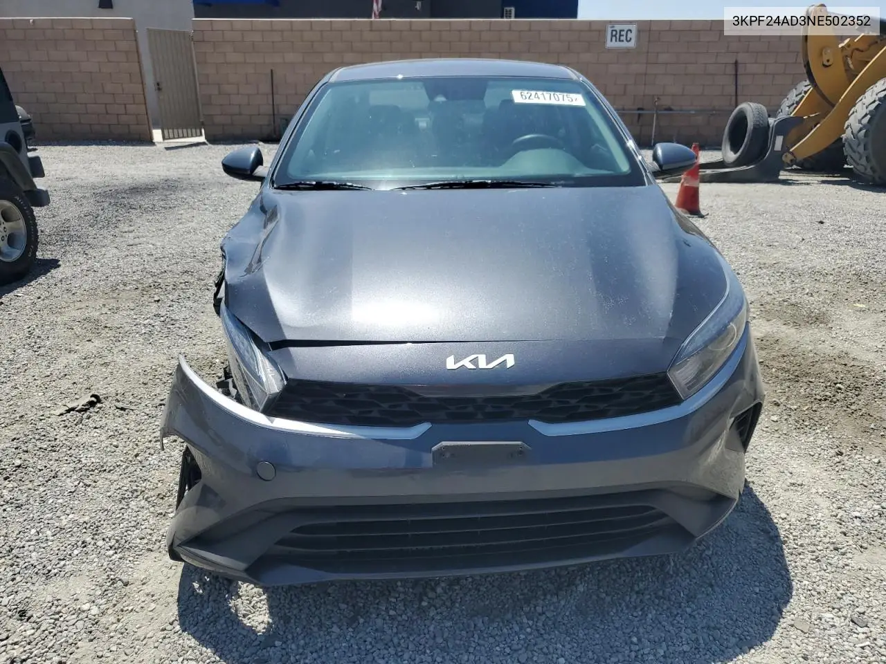 2022 Kia Forte Fe VIN: 3KPF24AD3NE502352 Lot: 62417075