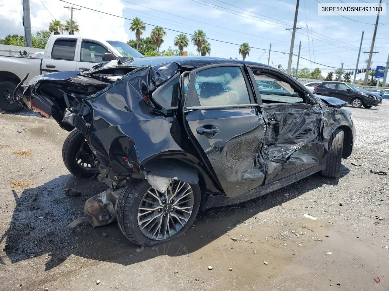 2022 Kia Forte Gt Line VIN: 3KPF54AD5NE491183 Lot: 62710125