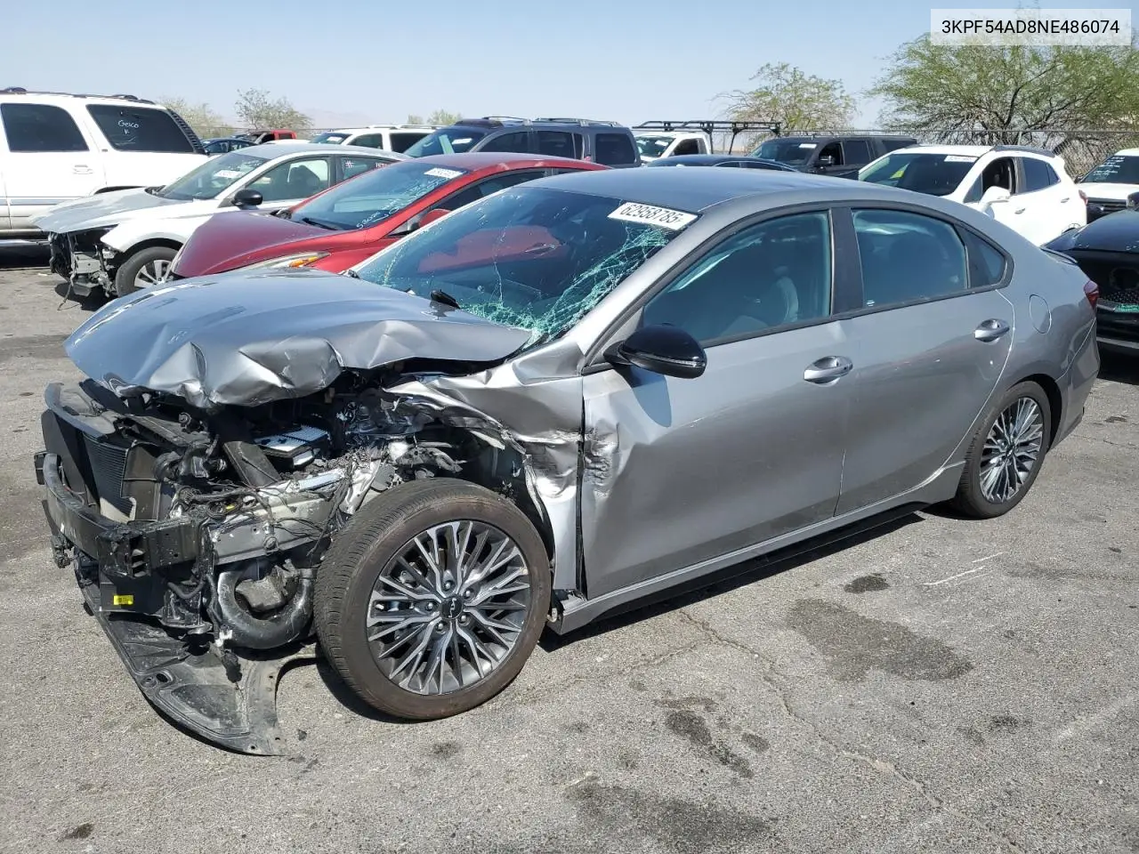 2022 Kia Forte Gt Line VIN: 3KPF54AD8NE486074 Lot: 62958785