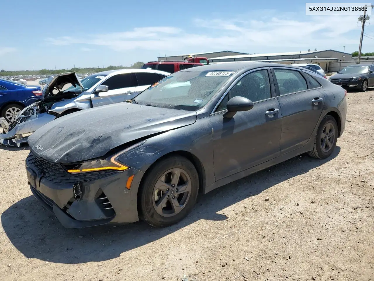 2022 Kia K5 Lxs VIN: 5XXG14J22NG138583 Lot: 56598725