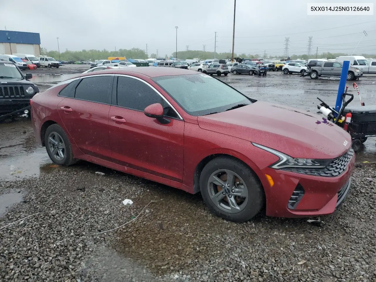 2022 Kia K5 Lxs VIN: 5XXG14J25NG126640 Lot: 56865365