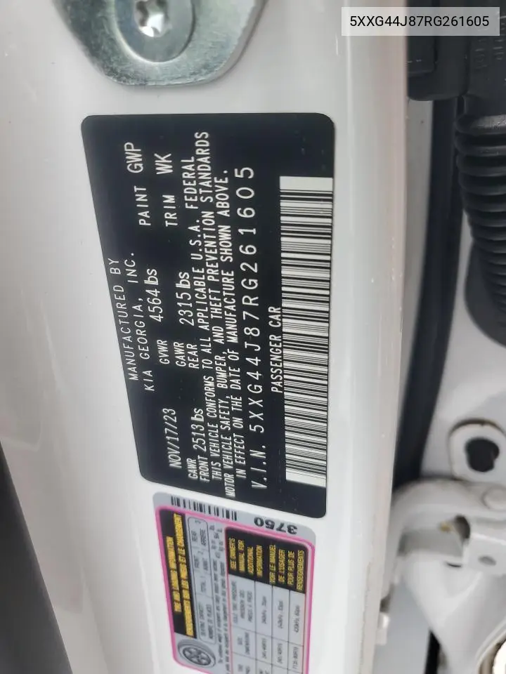 2024 Kia K5 Gt VIN: 5XXG44J87RG261605 Lot: 56322495