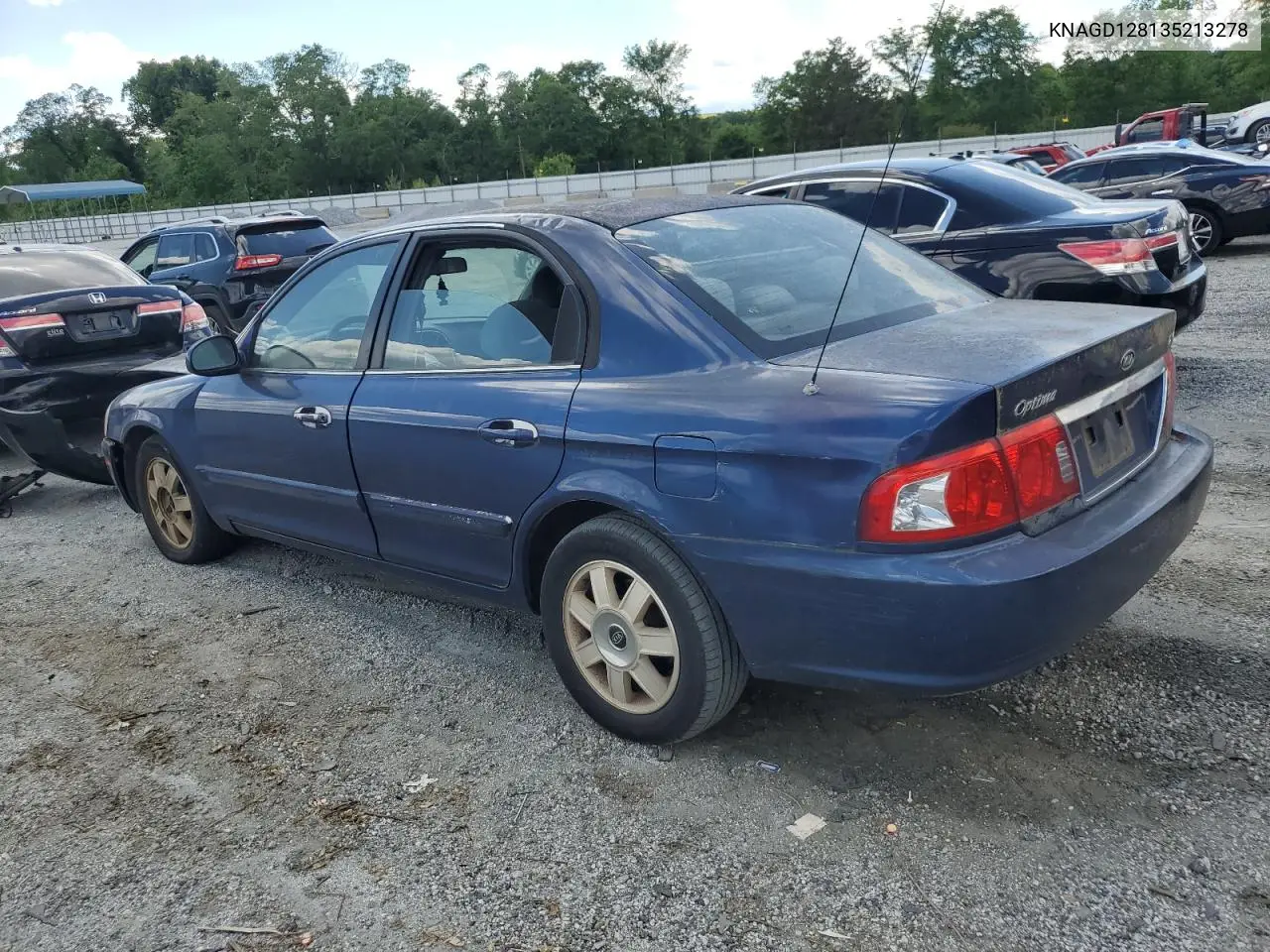 2003 Kia Optima Lx VIN: KNAGD128135213278 Lot: 55348075
