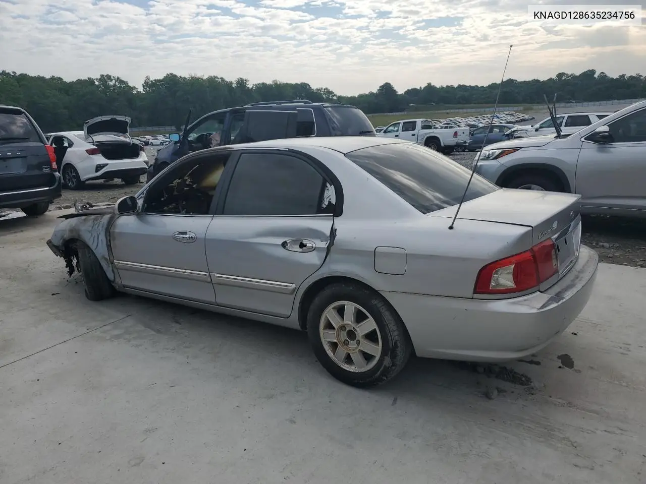 2003 Kia Optima Lx VIN: KNAGD128635234756 Lot: 56122915