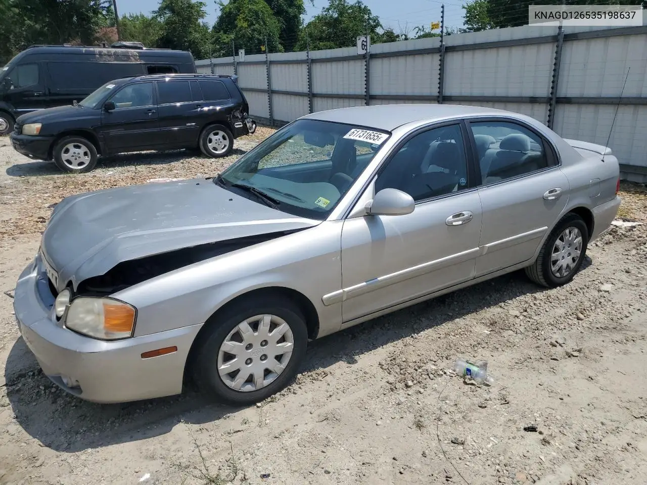 2003 Kia Optima Lx VIN: KNAGD126535198637 Lot: 61731655