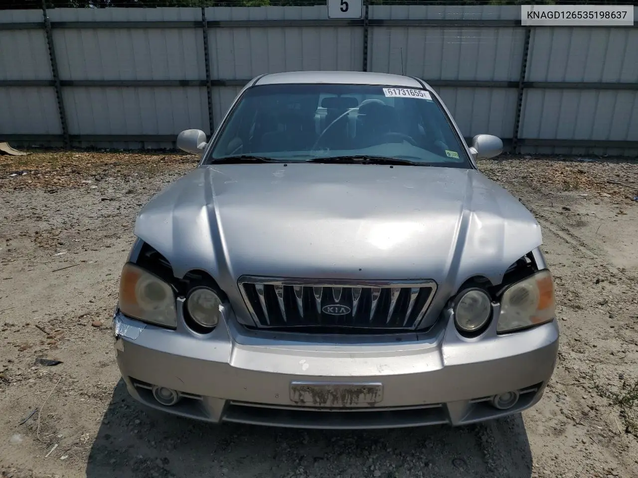 2003 Kia Optima Lx VIN: KNAGD126535198637 Lot: 61731655