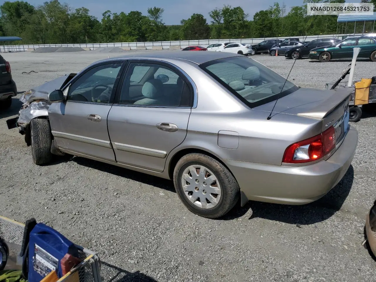 2004 Kia Optima Lx VIN: KNAGD126845321753 Lot: 53864095