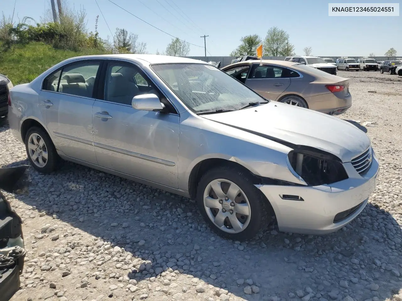 2006 Kia Optima Lx VIN: KNAGE123465024551 Lot: 56039395
