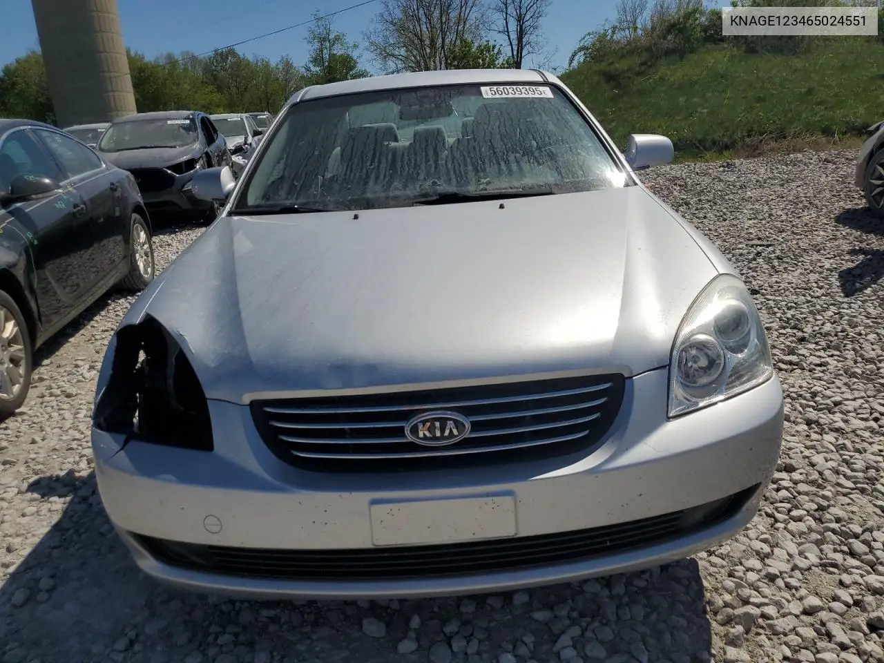 2006 Kia Optima Lx VIN: KNAGE123465024551 Lot: 56039395
