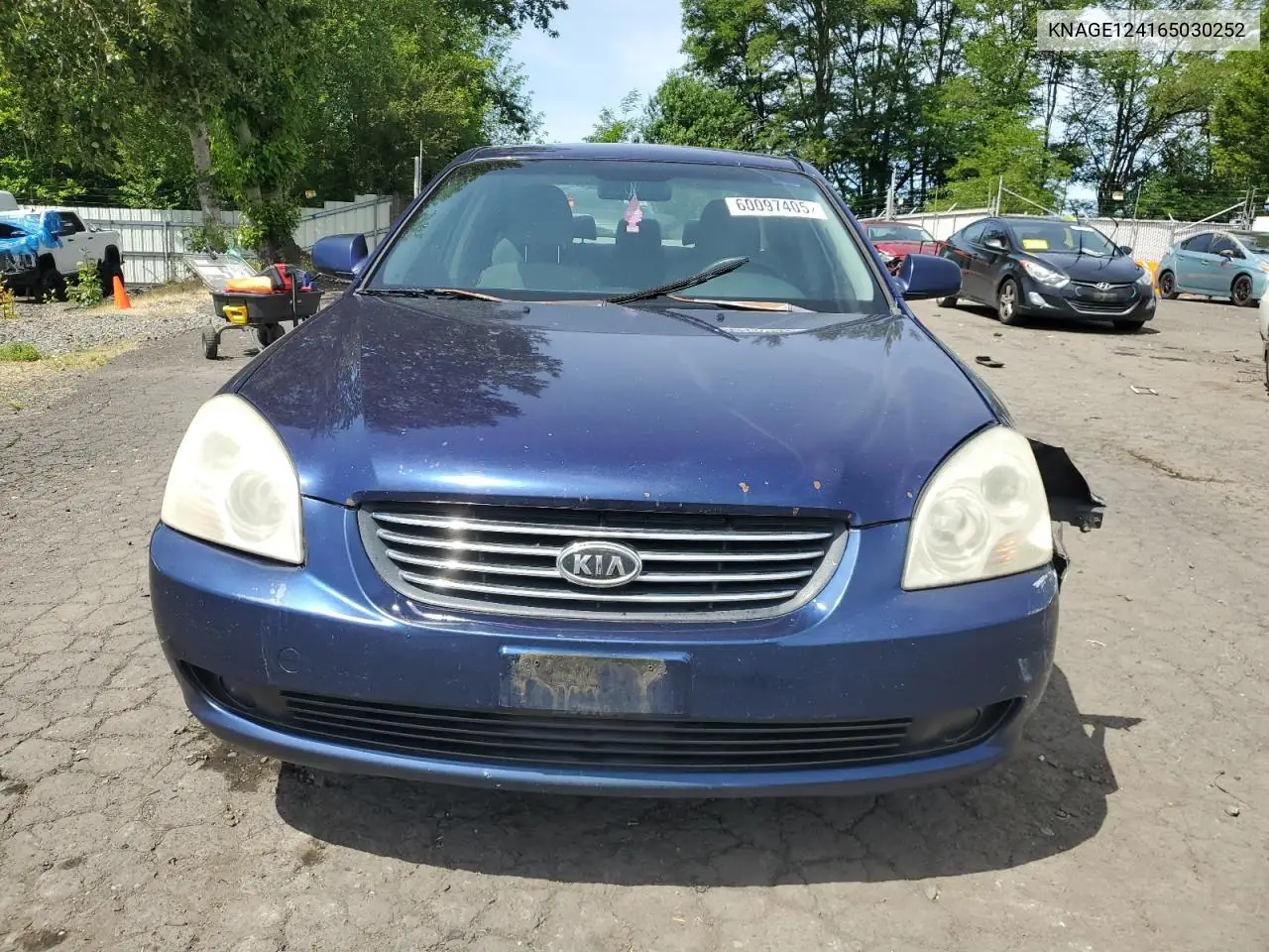 2006 Kia Optima Lx VIN: KNAGE124165030252 Lot: 60097405