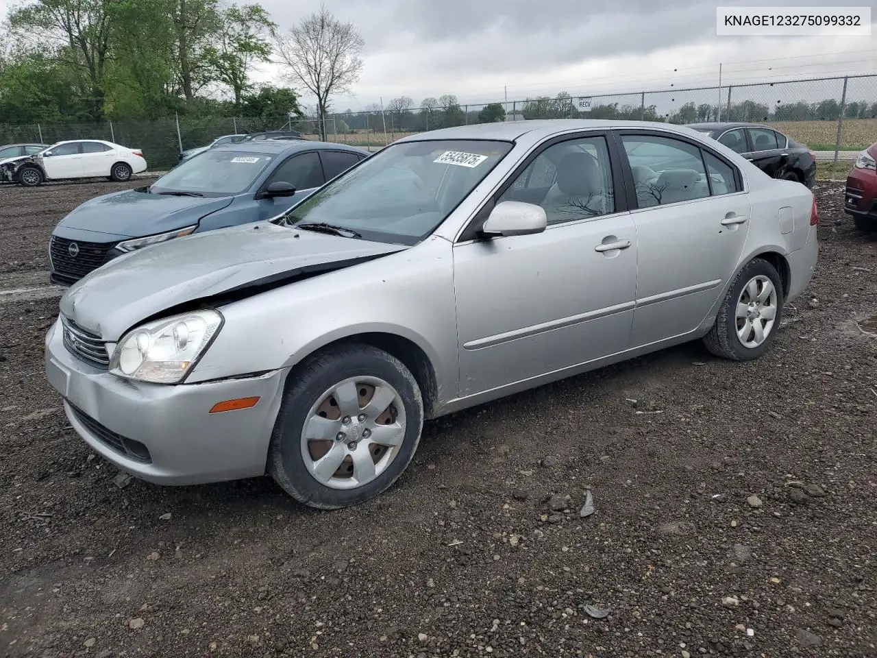 2007 Kia Optima Lx VIN: KNAGE123275099332 Lot: 55435875