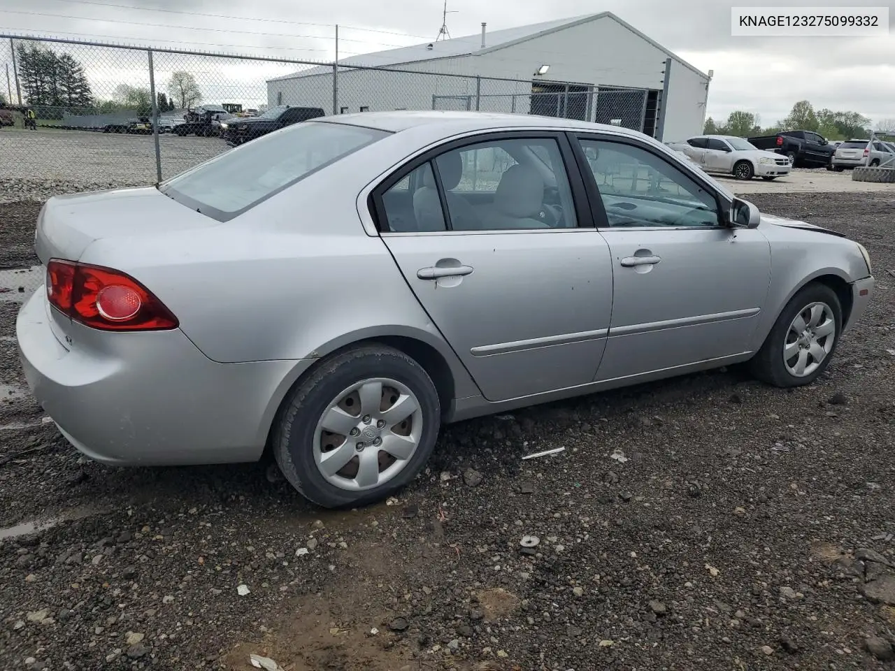 2007 Kia Optima Lx VIN: KNAGE123275099332 Lot: 55435875