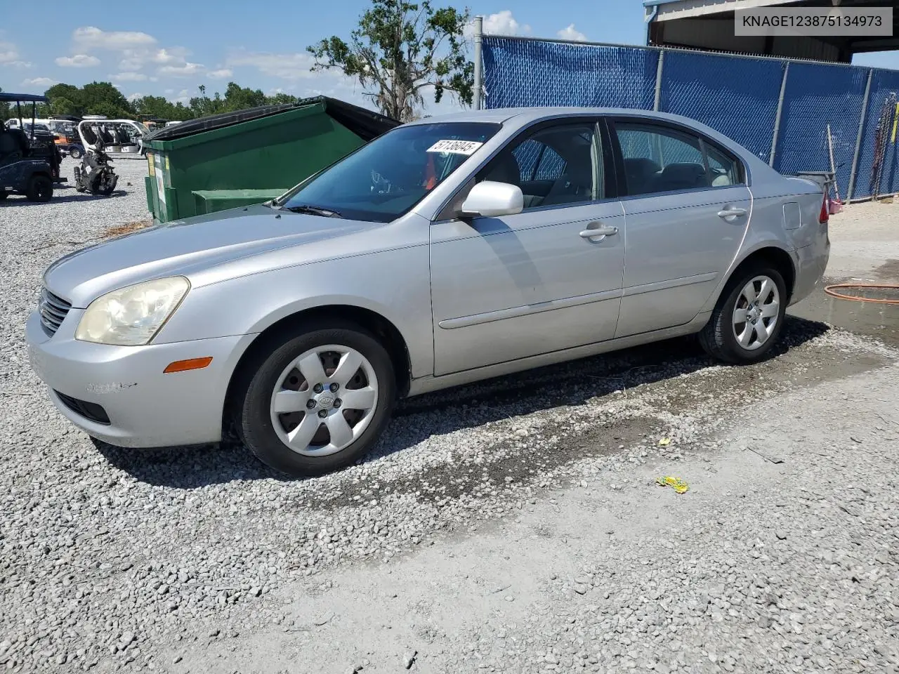 2007 Kia Optima Lx VIN: KNAGE123875134973 Lot: 57136045