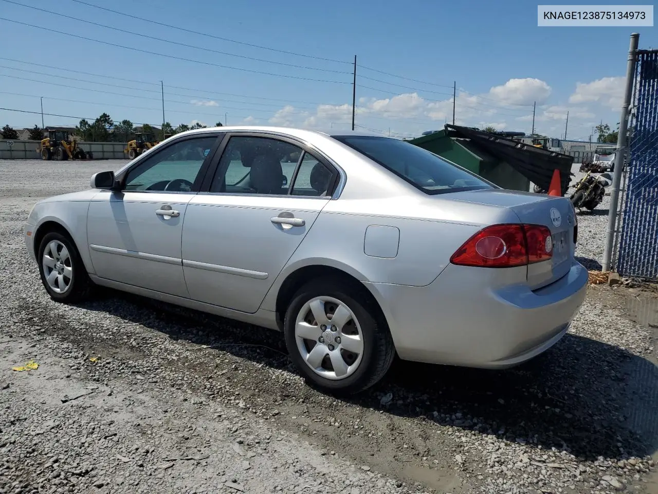 2007 Kia Optima Lx VIN: KNAGE123875134973 Lot: 57136045