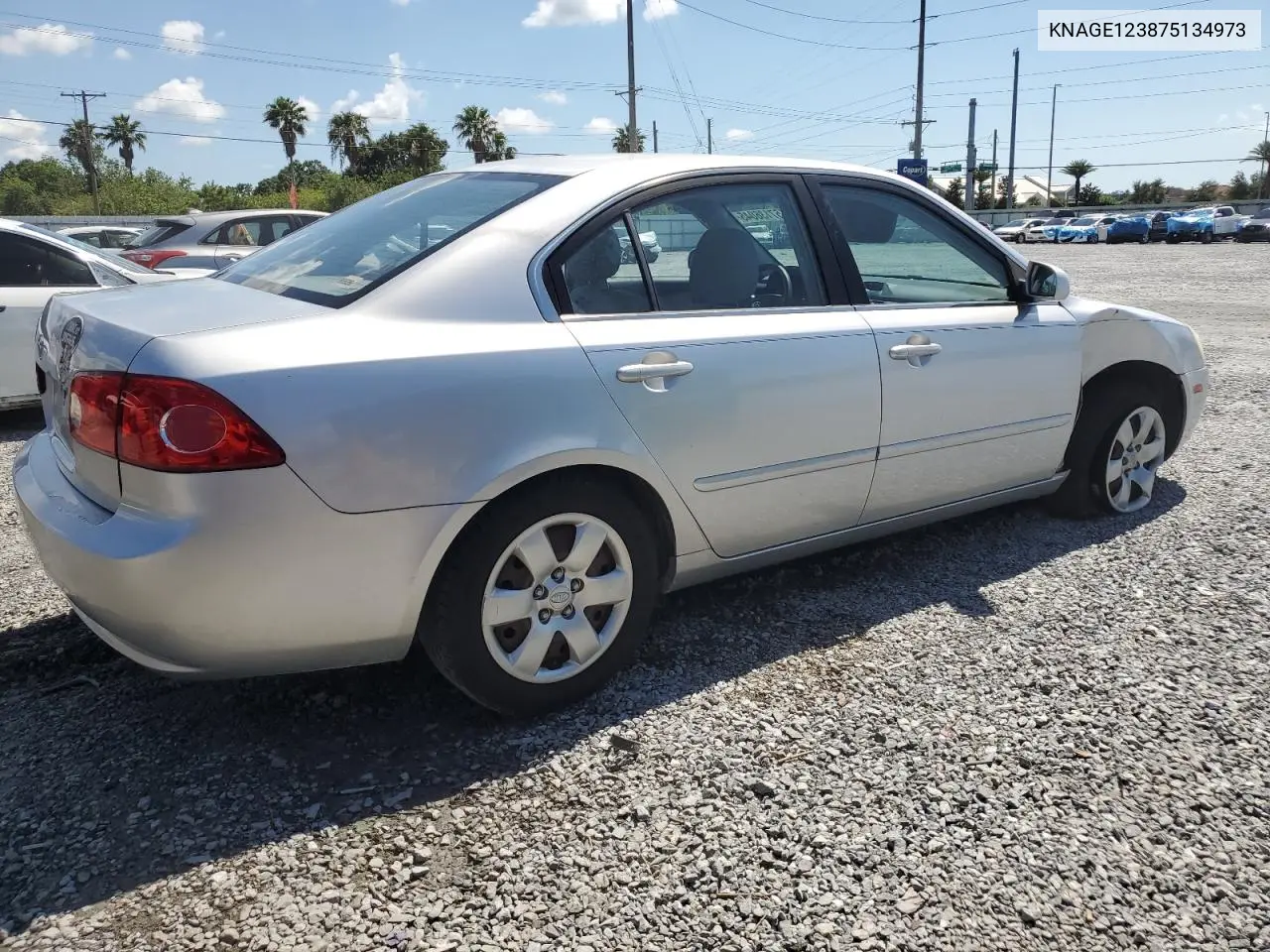 2007 Kia Optima Lx VIN: KNAGE123875134973 Lot: 57136045