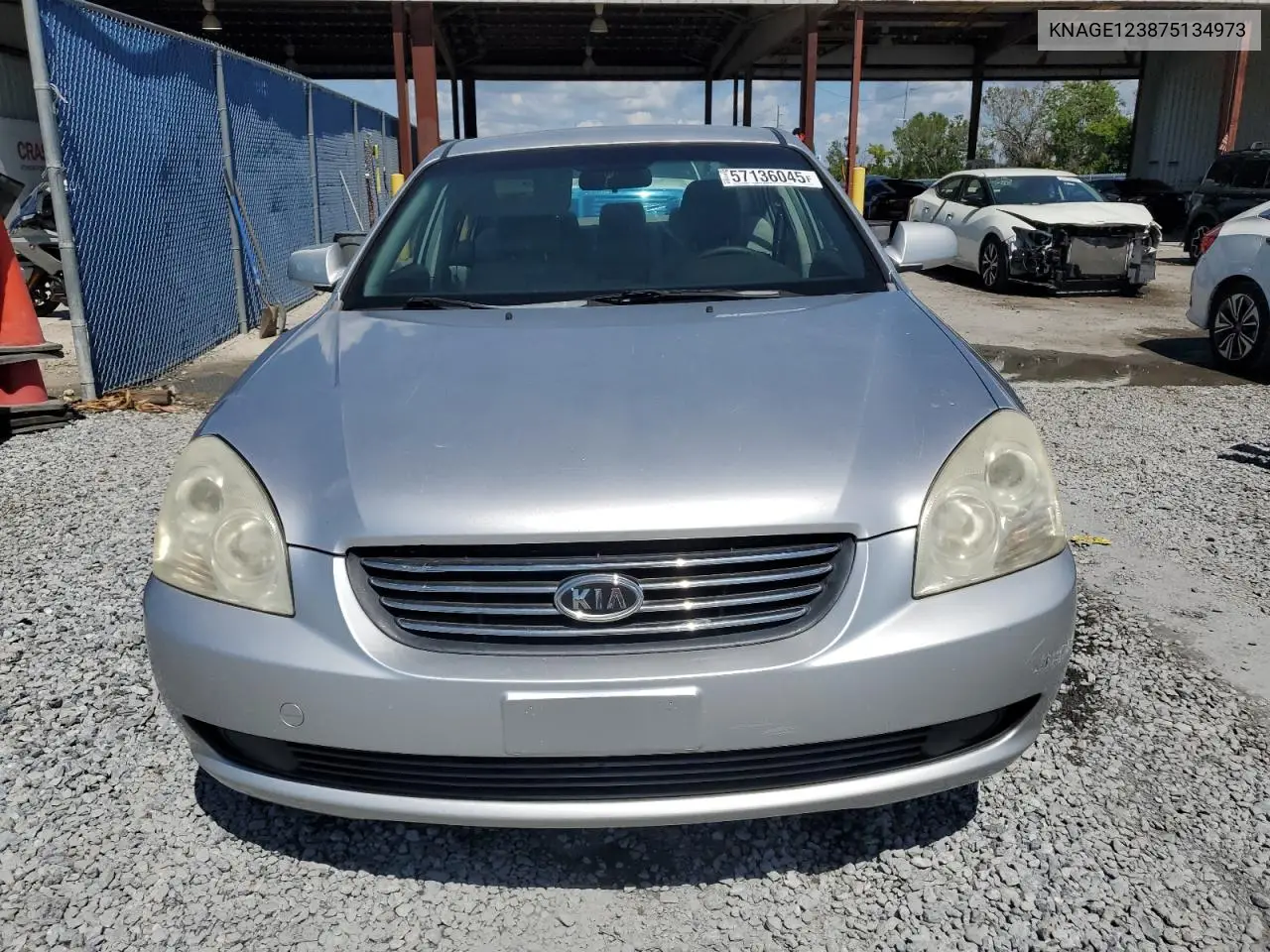 2007 Kia Optima Lx VIN: KNAGE123875134973 Lot: 57136045