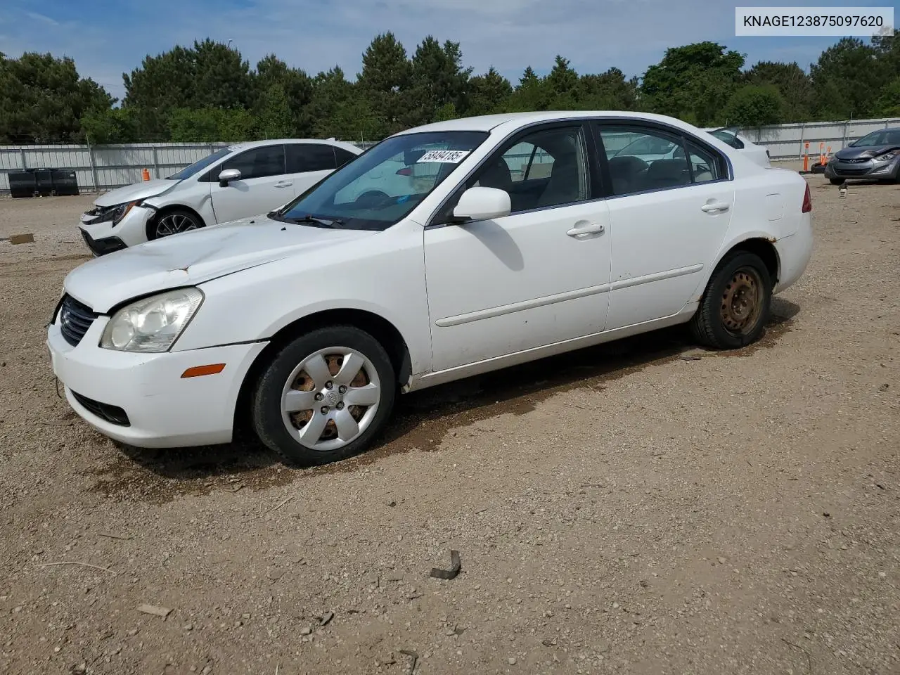 2007 Kia Optima Lx VIN: KNAGE123875097620 Lot: 58494185