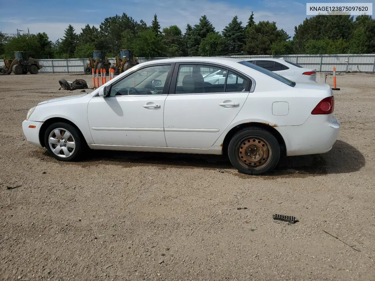 2007 Kia Optima Lx VIN: KNAGE123875097620 Lot: 58494185