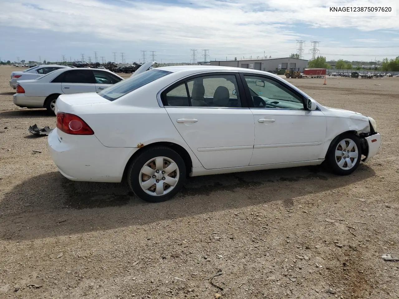2007 Kia Optima Lx VIN: KNAGE123875097620 Lot: 58494185