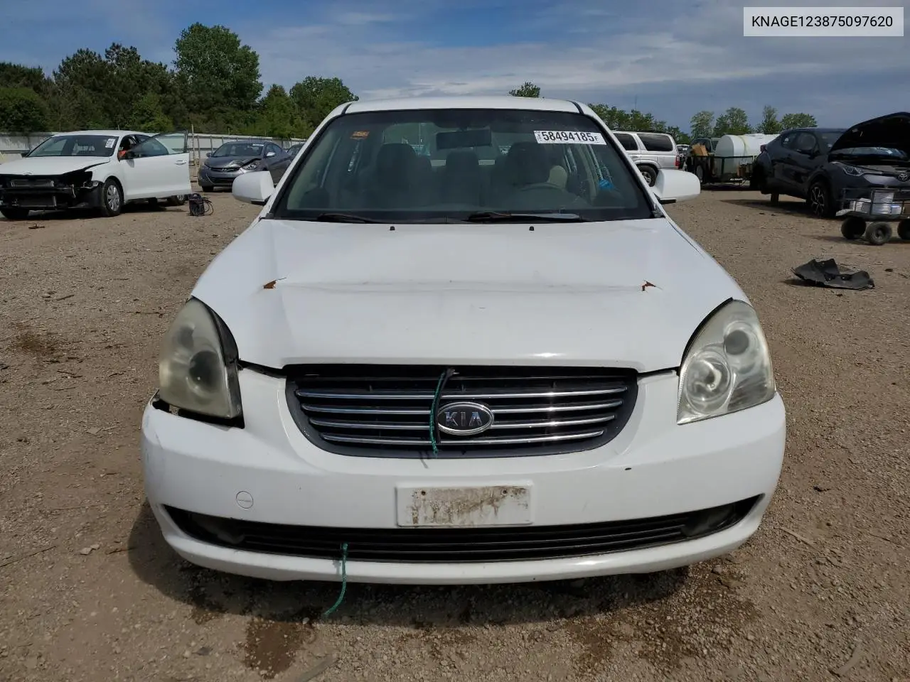 2007 Kia Optima Lx VIN: KNAGE123875097620 Lot: 58494185