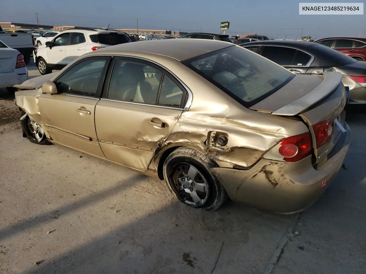 2008 Kia Optima Lx VIN: KNAGE123485219634 Lot: 48967875