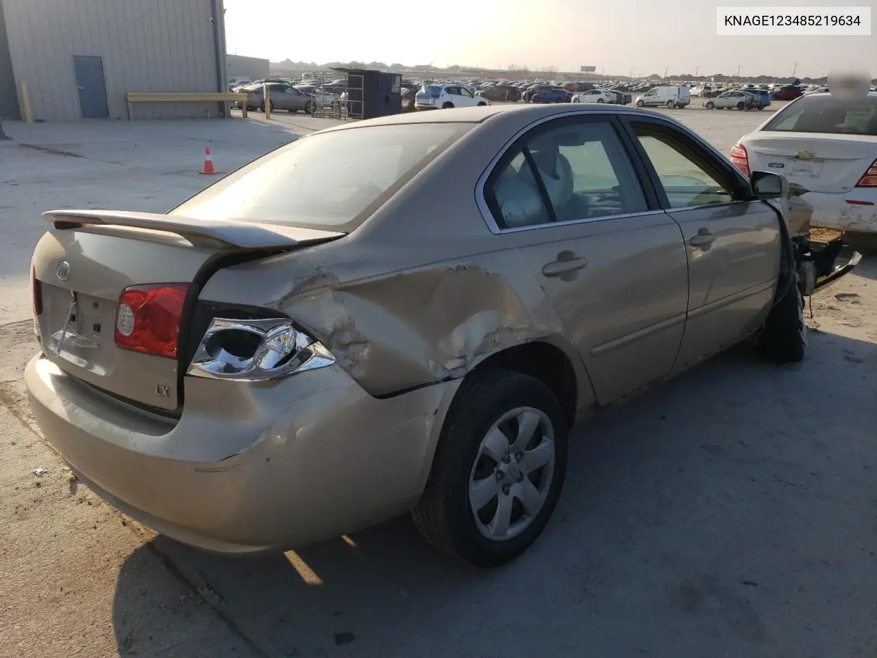 2008 Kia Optima Lx VIN: KNAGE123485219634 Lot: 48967875