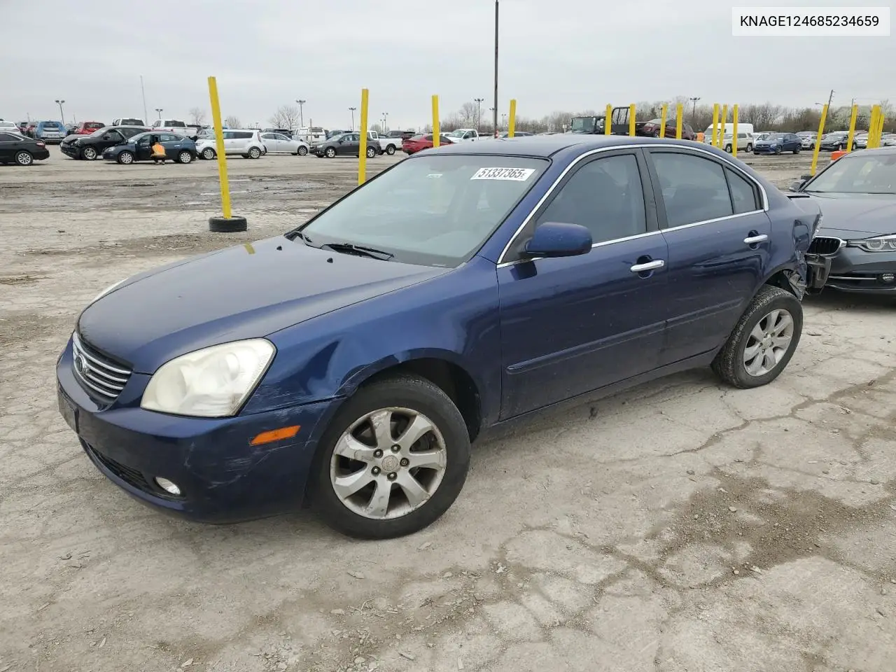 2008 Kia Optima Lx VIN: KNAGE124685234659 Lot: 51337365