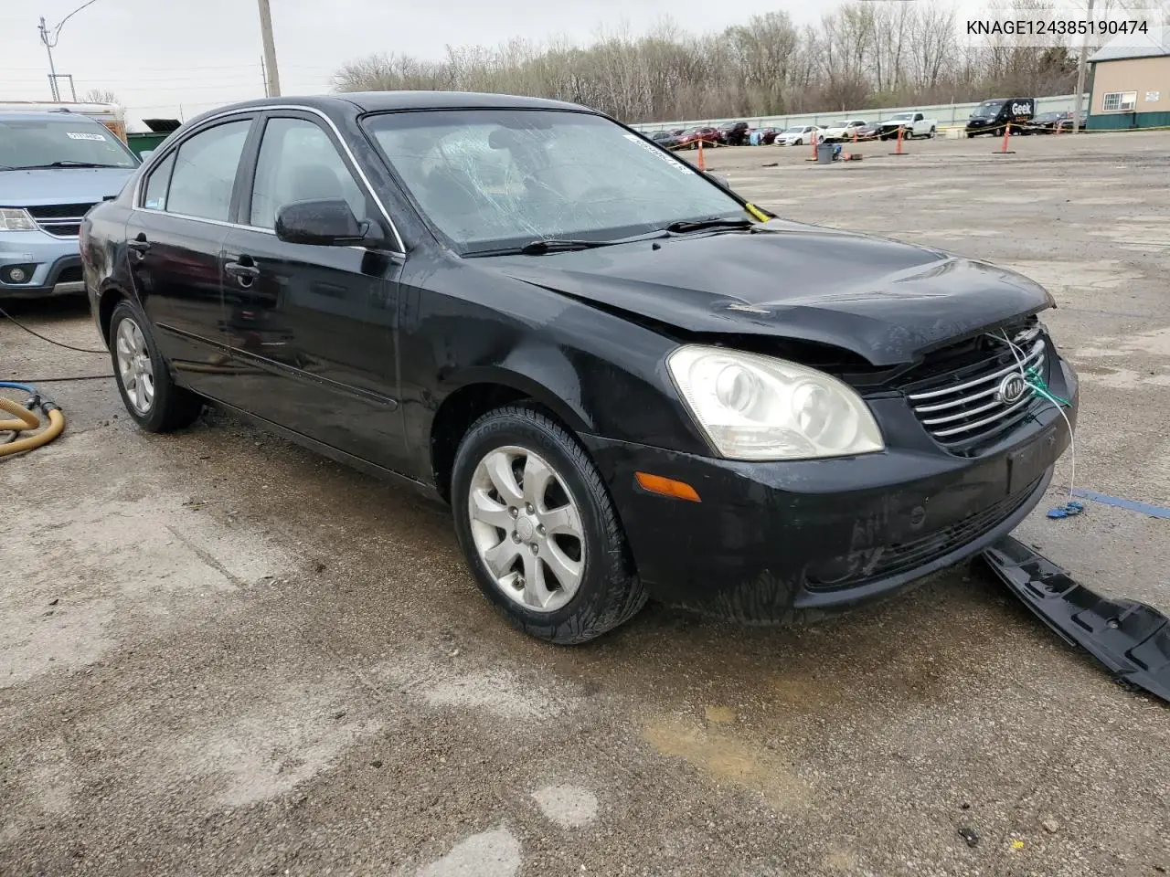 2008 Kia Optima Lx VIN: KNAGE124385190474 Lot: 51798695