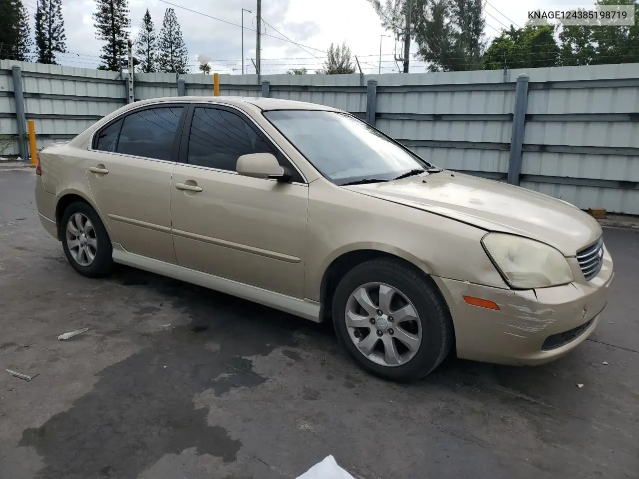 2008 Kia Optima Lx VIN: KNAGE124385198719 Lot: 55449255