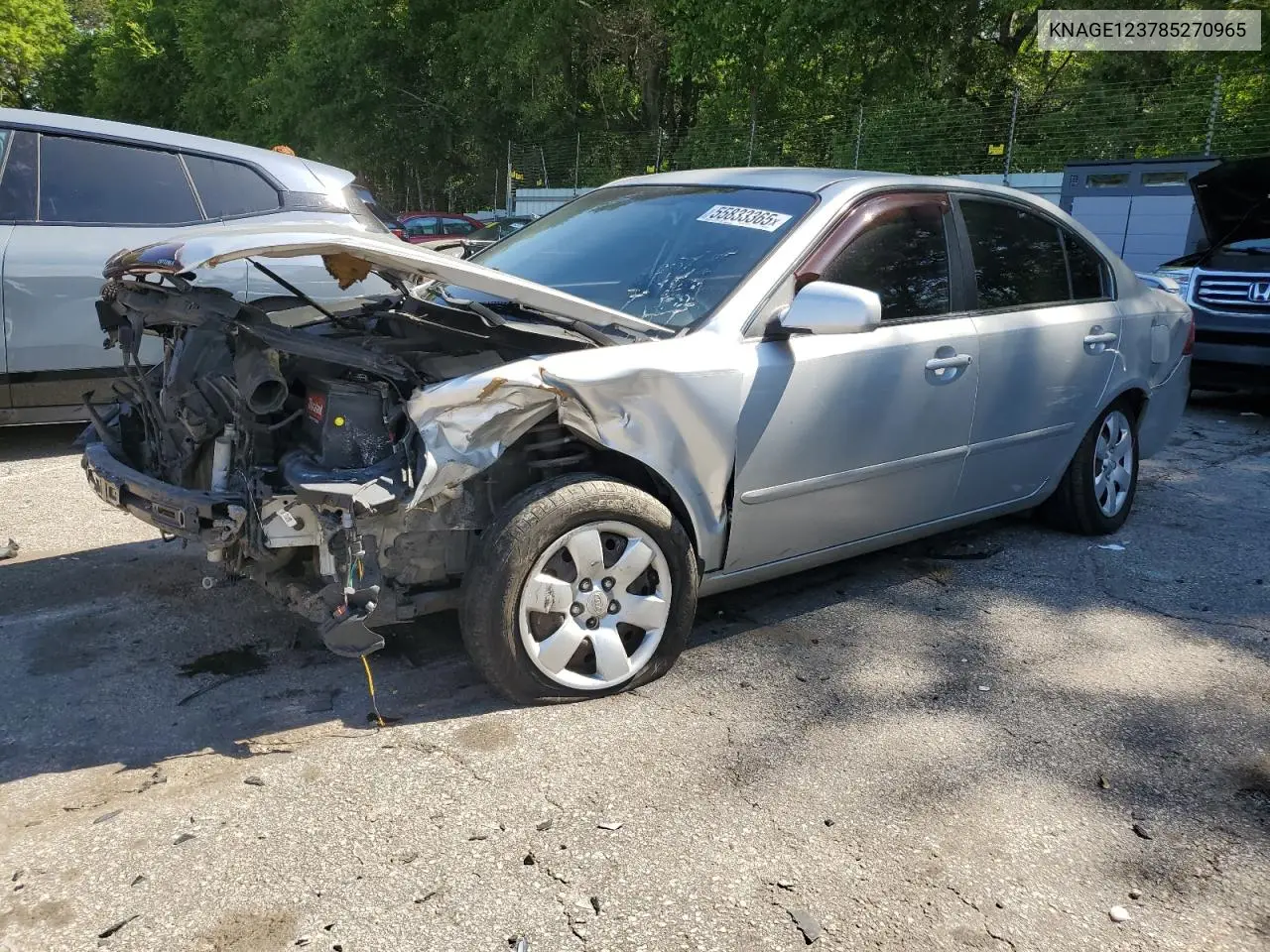 2008 Kia Optima Lx VIN: KNAGE123785270965 Lot: 55833365