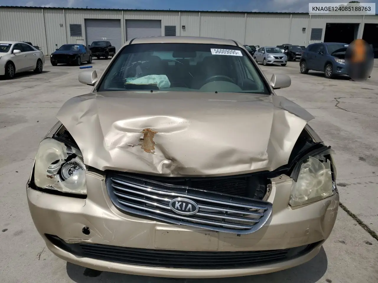 2008 Kia Optima Lx VIN: KNAGE124085188763 Lot: 56009095