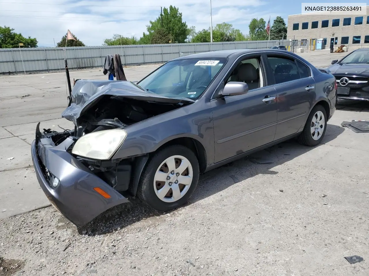 2008 Kia Optima Lx VIN: KNAGE123885263491 Lot: 56947015