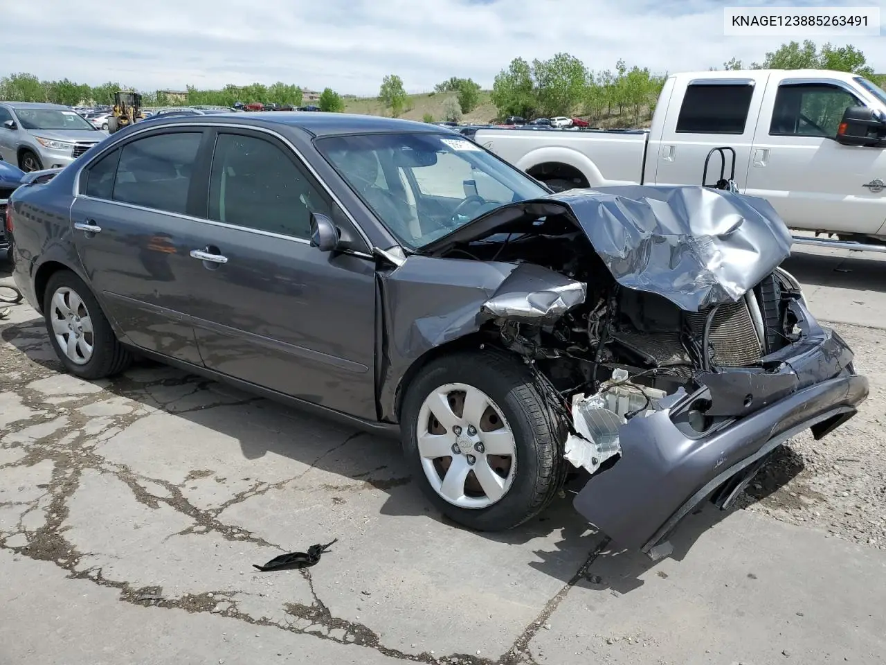 2008 Kia Optima Lx VIN: KNAGE123885263491 Lot: 56947015