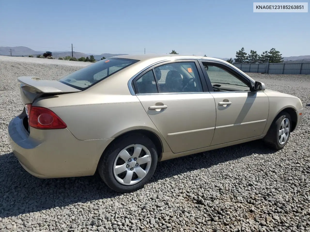 2008 Kia Optima Lx VIN: KNAGE123185263851 Lot: 59601595