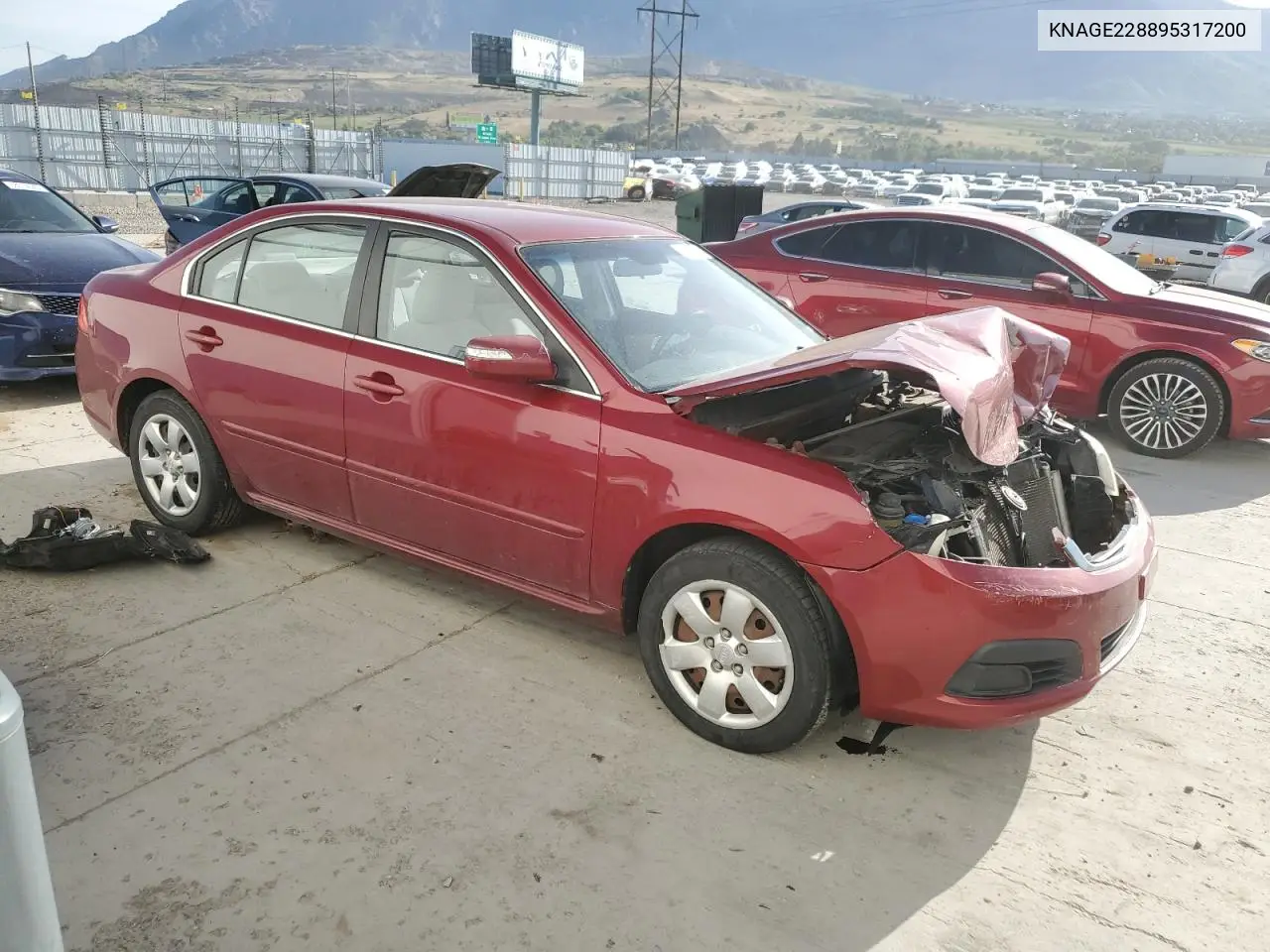 2009 Kia Optima Lx VIN: KNAGE228895317200 Lot: 58262585