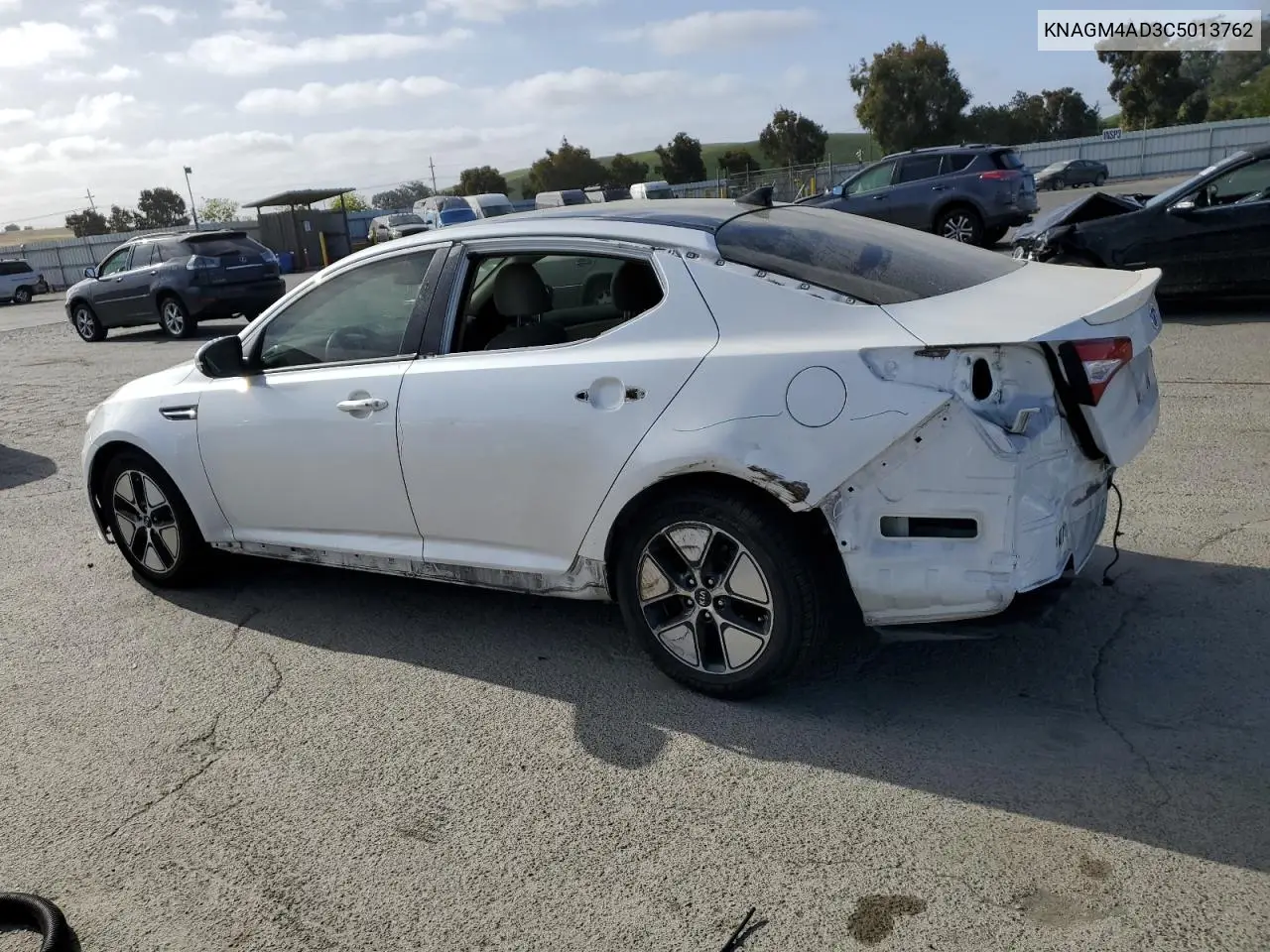 2012 Kia Optima Hybrid VIN: KNAGM4AD3C5013762 Lot: 53864805