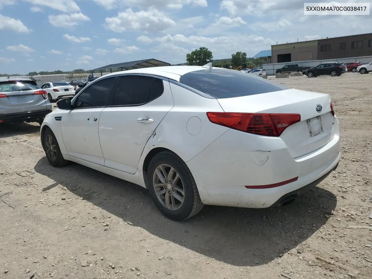 2012 Kia Optima Lx VIN: 5XXGM4A70CG038417 Lot: 65730425