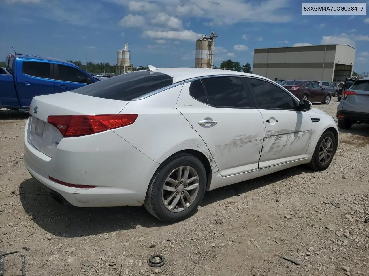 2012 Kia Optima Lx VIN: 5XXGM4A70CG038417 Lot: 65730425