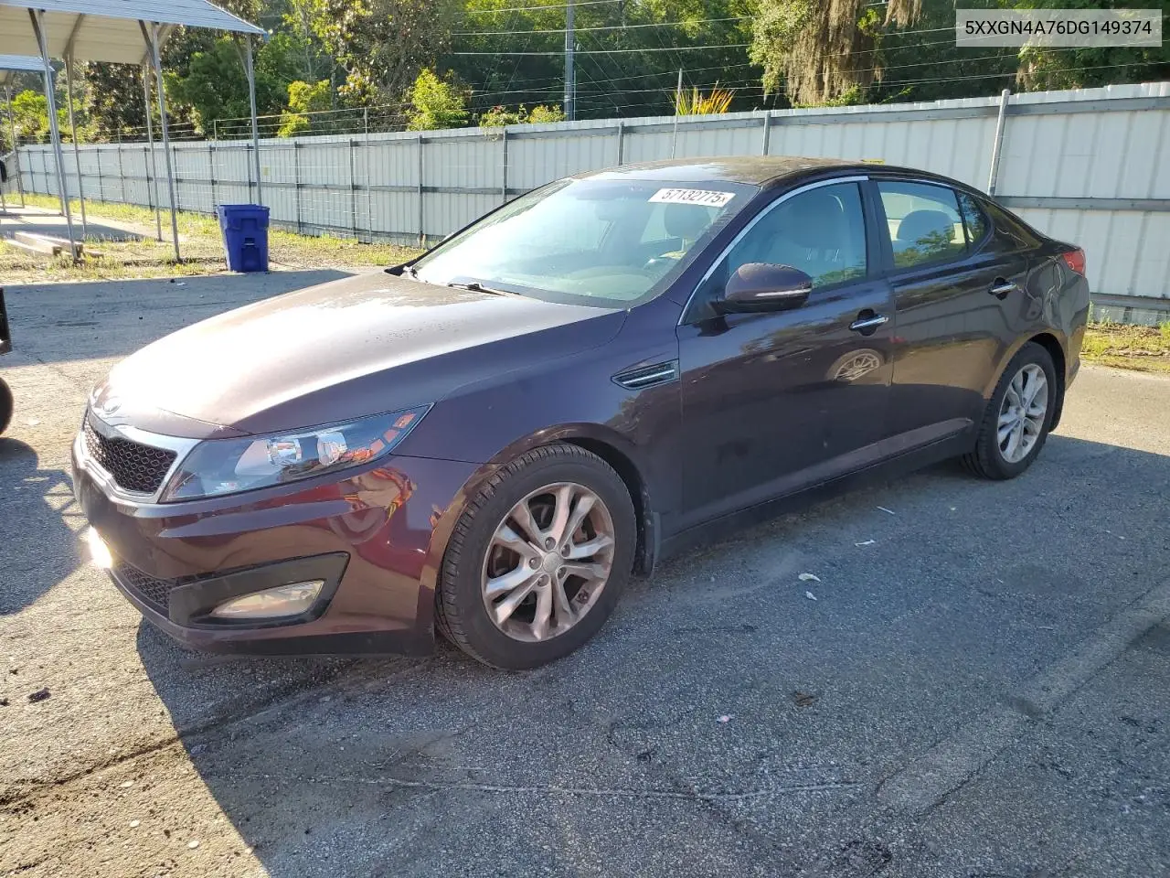 2013 Kia Optima Ex VIN: 5XXGN4A76DG149374 Lot: 57132775