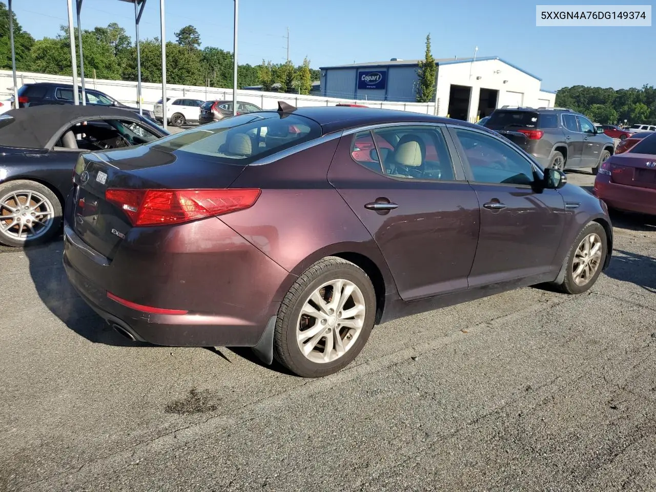 2013 Kia Optima Ex VIN: 5XXGN4A76DG149374 Lot: 57132775