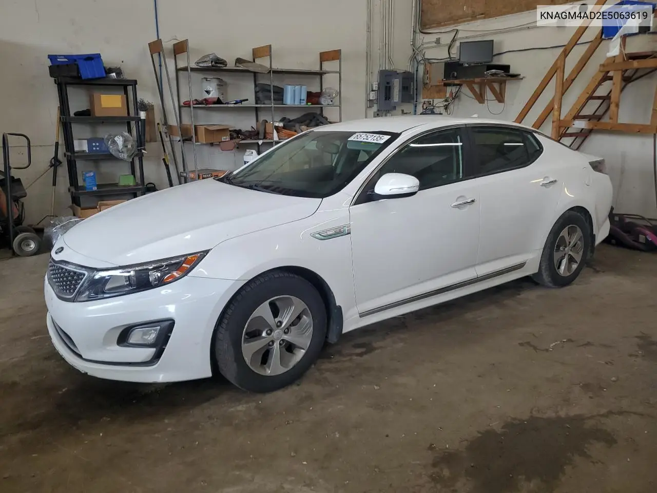 2014 Kia Optima Hybrid VIN: KNAGM4AD2E5063619 Lot: 65752135