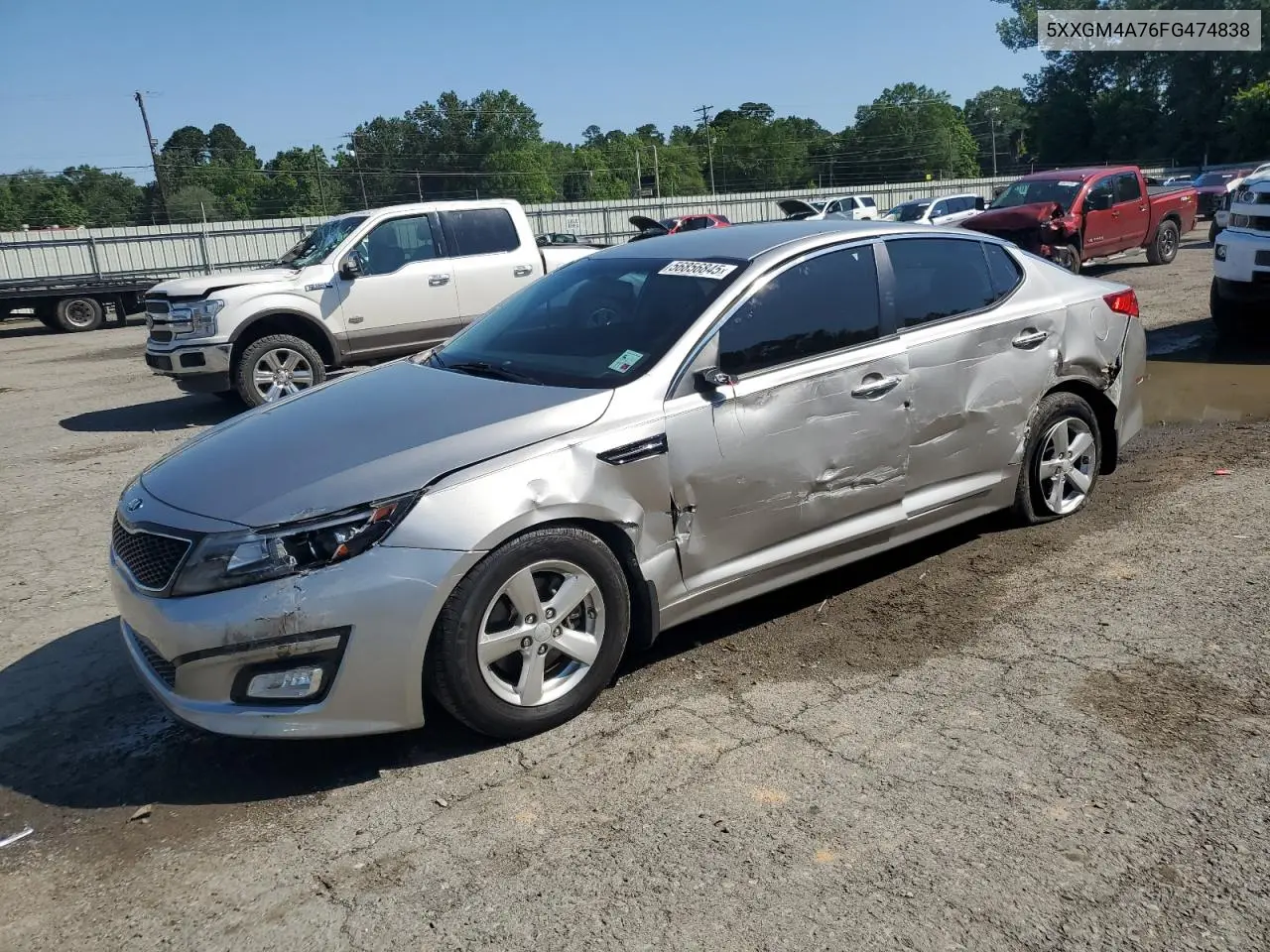 2015 Kia Optima Lx VIN: 5XXGM4A76FG474838 Lot: 56856845