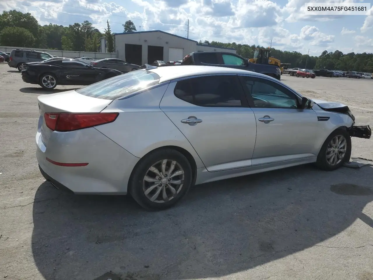 2015 Kia Optima Lx VIN: 5XXGM4A75FG451681 Lot: 57113895